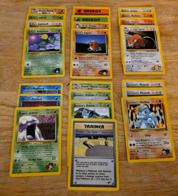 X 22 Pokemon Gym Challenge Cards W/Misty's Psyduck, Giovanni's Machop &Meowth - Image 2