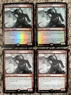 MTG- Obsidian Charmaw x4 - MH2 (2 are Showcase Sketch FOIL) - Image 1