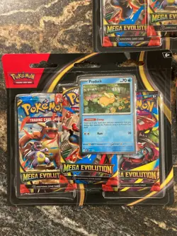 Pokemon Mega Evolution 3 Pack Blister [Psyduck] X3 Factory Sealed Brand New - Image 3