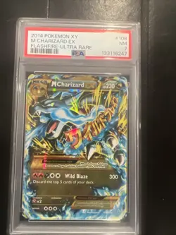2014 POKEMON XY FLASHFIRE ULTRA RARE #108 M CHARIZARD EX PSA 7 - Image 1