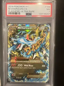 2014 POKEMON XY FLASHFIRE ULTRA RARE #108 M CHARIZARD EX PSA 7 - Image 3