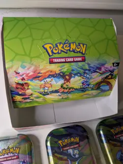 Pokemon TCG Vibrant Paldea Mini Tin Set of 5 + Extra Tin w/ Display Box Sealed - Image 2