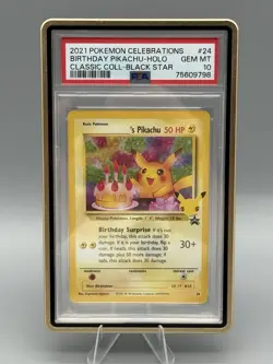 BIRTHDAY PIKACHU HOLO 2021 POKEMON CELEBRATIONS CLASSIC COLLECTION PSA 10 - Image 1