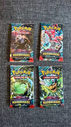 (Lot of 4) Pokemon Scarlet & Violet: Twilight Masquerade Booster Pack #6 - Image 1