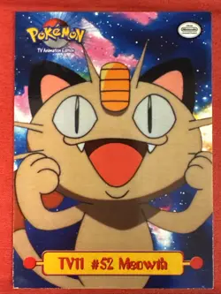 Meowth 1999 Pokemon Topps Animation Edition Puzzle Card NM - Image 1