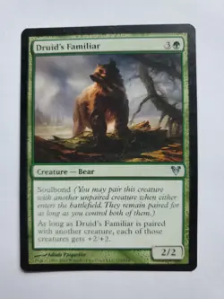 MTG Magic The Gathering Card Druid's Familiar Creature Bear Green Avacyn Restore - Image 1