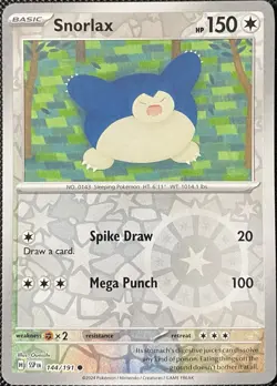 Snorlax 144/191 Sv08: Surging Sparks Reverse Holo - Pokemon Card - Image 1