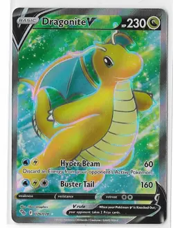 Dragonite V - 076/078 - Pokemon Go Sword & Shield Full Art Rare Card NM - Image 1