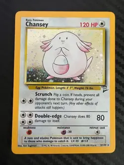 Pokemon TCG Chansey with SWIRL Base Set 2 Holo Unlimited Rare Card 3/130 MP/HP - Image 1