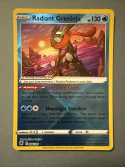 Pokemon TCG Radiant Greninja Holo Card Astral Radiance 046/189 2022 Radiant Rare - Image 1