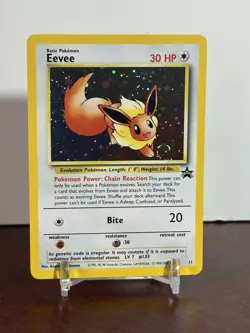 Pokemon Eevee #11 Black Star Holo Promo Card 1999 WOTC Nm/lp Vintage Swirl!!! - Image 1