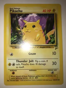 Pokemon TCG Pikachu Base Set 2 87/130 Regular Unlimited Common - Image 1