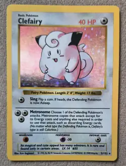 Clefairy Holo SHADOWLESS - Base Set 5/102 - Pokemon TCG - LP - Image 1