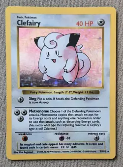 Clefairy Holo SHADOWLESS - Base Set 5/102 - Pokemon TCG - LP - Image 3