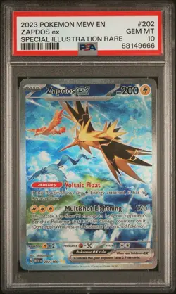 PSA 10 Zapdos 202/165 Pokemon Scarlet Violet 151 Special Illustration Rare Gem - Image 1