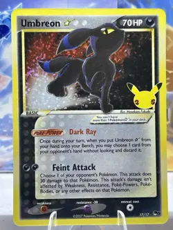 Pokemon TCG Umbreon Gold Star 17/17 25th Celebrations - LP+NM - (see Photos) - Image 1