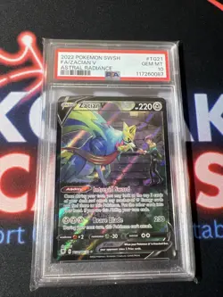 Pokemon TCG Zacian v Full Art Holo Ultra Rare Astral Radiance TG21/TG30 PSA 10 - Image 1