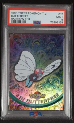 1999 Topps Pokemon TV Butterfree Rainbow Foil PSA 9 - Image 1