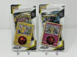 Pokemon Sun Moon Team Up Blister Booster Pack New BOTH PIKACHU & MIMIKYU PROMOS - Image 1