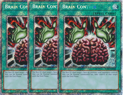 Yu-Gi-Oh! 3x Brain Control RA03-EN154 Platinum Secret Rare Playset - Image 1