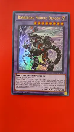 YuGiOh Borreload Furious Dragon SDRR-EN042 Ultra Rare 1st Edition - Image 1