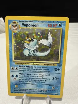 Pokemon TCG Vaporeon Jungle Holo Rare Card 12/64 Light Play Condition - Image 1