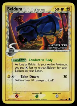 Pokemon Card - Beldum Delta Species 59/113 Common Reverse Holo Stamped - Image 1