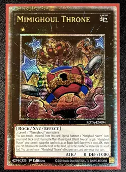 Mimighoul Throne Quarter Century Secret Rare Mint Yu-Gi-Oh! Card [ROTA-EN094] - Image 1