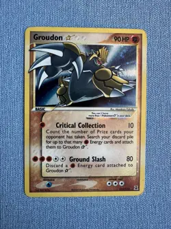 Groudon Gold Star Pokemon TCG Card EX Delta Species Ultra Rare Holo 111/113 ? - Image 1