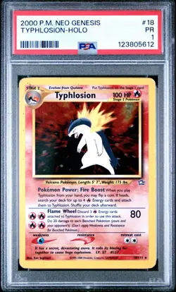 2000 POKEMON NEO GENESIS #18 TYPHLOSION-HOLO PSA 1 - Image 1