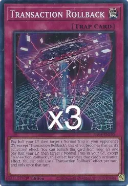 3x Yugioh transaction rollback RA04-EN105 Secret Rare 1st Edition NM - Image 1