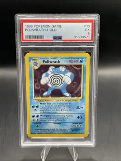 POLIWRATH 1999 Pokemon Base Unlimited Holo 13/102 - PSA 5 - Image 1