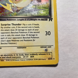 2000 Dark Raichu 83/82 - Team Rocket Holo Rare - Pokemon TCG - HP - Image 3