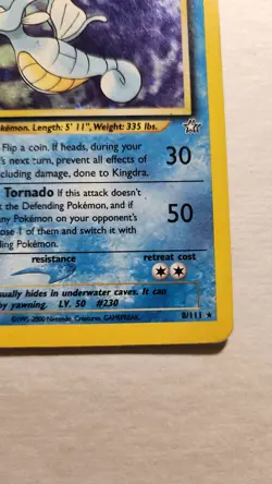 2000 Kingdra 8/111 - Neo Genesis Holo Rare - Pokemon TCG - MP - Image 3