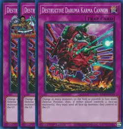 Yugioh! 3x Destructive Daruma Karma Cannon RA04-EN103 Super Rare 1st Ed NM - Image 1