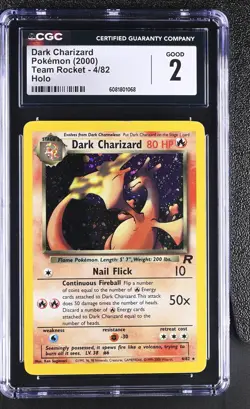 CGC 2 Dark Charizard 2000 Team Rocket 4/82 Holo Pokemon Card - Image 1