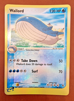 Wailord 14/109 Pokemon TCG Card Ruby & Sapphire Reverse Holo Rare Near Mint - Image 1