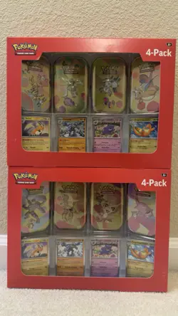 Pokemon 4 Mini Tins + 4 Promo Cards Bundle - 151 SAMS CLUB EXCLUSIVE BOTH SETS - Image 1