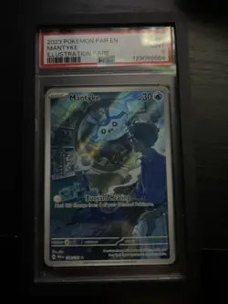 Pokemon TCG Mantyke Card 189/182 Sv04: Paradox Rift NM/Mint Condition Psa 9 - Image 1