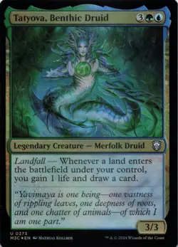 MTG Tatyova, Benthic Druid (Ripple Foil) Foil NM MH3 Commander - Image 1