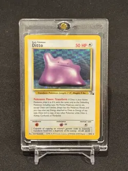 Pokemon TCG- 2000 Ditto 3/62 Holo Fossil Set DMG - Image 1