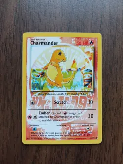 "Pokemon Red Charizard" Charmander 46/102 Base Set - NM - Sun Bleached - Image 1