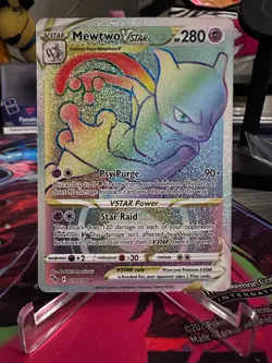 Pokemon Mewtwo VSTAR 079/78 Near Mint Pokemon GO (Rainbow Rare) - Image 1