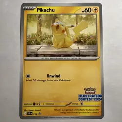 2025 POKEMON SVP EN-SV BLACK STAR PROMO 214 PIKACHU ILLUSTRATION CONTEST 2024 - Image 1