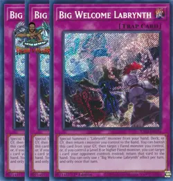 Yugioh! 3x Big Welcome Labrynth RA04-EN104 Secret Rare 1st Ed NM - Image 1