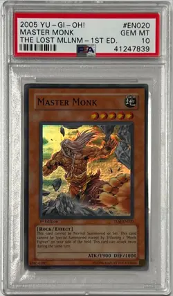 Yu-Gi-Oh! 1st Ed. PSA 10 GEM-MT 'Master Monk' TLM-EN020 ~SUPER RARE~ LOW POP - Image 2