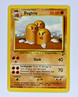 Pokemon TCG Dugtrio Card 23/130 Base Set 2 Unlimited Rare NM Condition - Image 1