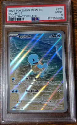 Squirtle 170/165 PSA 9 151 Illustration Rare Pokemon Card Graded - Image 1