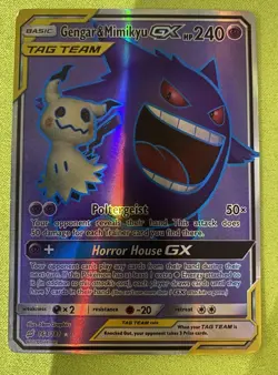 Gengar & Mimikyu GX (Full Art) 164/181 Sm-Team Up Holo Rare Pokemon Card TCG - Image 1