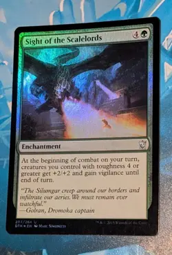 MTG *FOIL * Dragons of Tarkir Uncommon SIGHT OF THE SCALELORDS NM - Image 1